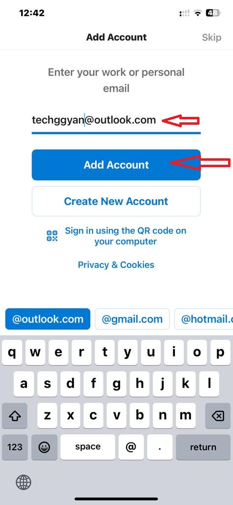 how to add your email account to the Outlook app for iPhone