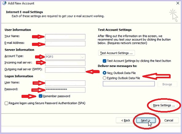 Setting Up an Email Account in Microsoft Outlook 2010